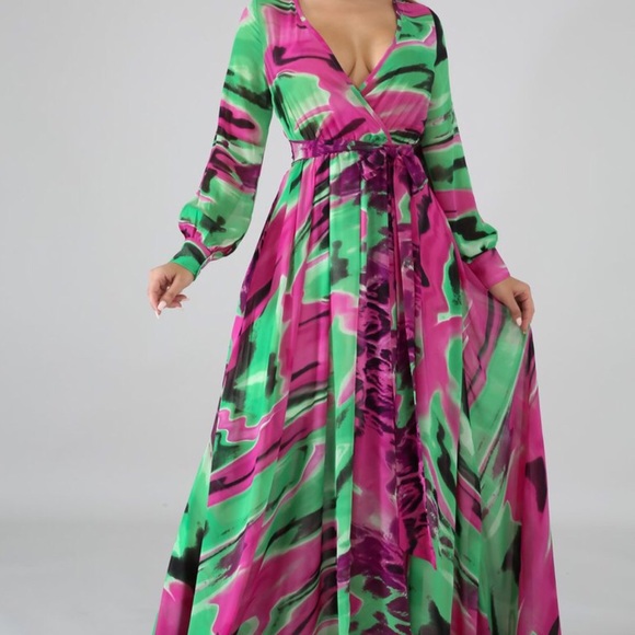 Pink and green aka dress Clearance